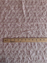 Load image into Gallery viewer, Cotton embroidered eyelet woven: 4.5 YD CUT REMNANT Pink embroidered floral ⭐️
