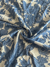 Load image into Gallery viewer, Linen: 1 YD CUT REMNANT Ivory blue floral ⭐️
