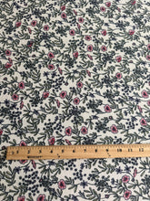 Load image into Gallery viewer, ITY moss crepe: 1.5 YD CUT REMNANT Ivory pretty plant design ⭐️
