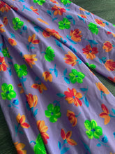 Load image into Gallery viewer, Stretchy knit: REMNANT(S) Deep lavender bright green orange floral ⭐️
