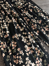 Load image into Gallery viewer, ITY Moss crepe: 4 YD CUT REMNANT Black blush beige floral ⭐️
