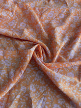 Load image into Gallery viewer, Wool dobby woven: 2.75 YD CUT REMNANT Sherbet orange pink floral ⭐️

