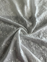 Load image into Gallery viewer, Cotton embroidered: 1 YD CUT REMNANT White embroidered floral ⭐️
