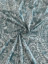 Load image into Gallery viewer, ITY w/ puff: 2 YD CUT REMNANT Icy blue puff Paisley ⭐️
