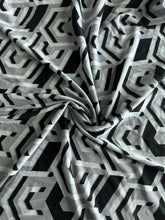 Load image into Gallery viewer, ITY: 2.25 YD CUT REMNANT Silver gray black abstract design ⭐️
