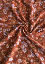 Load image into Gallery viewer, Sweater knit: 2 YD CUT REMNANT Dark rust lavender floral ⭐️
