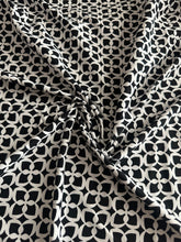Load image into Gallery viewer, Swim spandex: 3 YD CUT REMNANT Black white geometric print ⭐️
