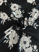 Load image into Gallery viewer, ITY Venezia: 1.5 YD CUT REMNANT Black white floral ⭐️

