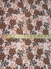 Load image into Gallery viewer, Double brushed poly: Peach brown cheetah groovy floral ⭐️
