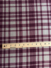 Load image into Gallery viewer, Sweater knit: 4.5 YD CUT REMNANT Tan burgundy plaid ⭐️
