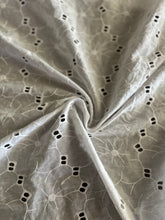 Load image into Gallery viewer, Cotton embroidered eyelet: REMNANT(S) White floral eyelet ⭐️
