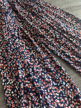 Load image into Gallery viewer, ITY: 3.25 YD CUT REMNANT Navy brick red beige small flowers ⭐️
