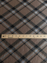 Load image into Gallery viewer, Double knit: REMNANT(S): Light brown black white plaid ⭐️

