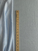 Load image into Gallery viewer, Linen blend w/ silver lurex: 3.5 YD CUT REMNANT Light blue wash silver lurex lines ⭐️
