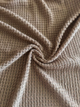 Load image into Gallery viewer, Waffle hacci knit: 2.5 YD CUT REMNANT Tan brown ⭐️
