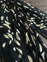 Load image into Gallery viewer, ITY w/ puff: 2.5 YD CUT REMNANT Smoky charcoal ivory brush strokes ⭐️
