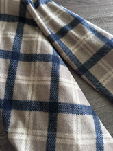 Load image into Gallery viewer, Brushed sweater knit: REMNANT(S) Tan navy plaid ⭐️
