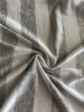 Load image into Gallery viewer, Sweater knit: 3.5 YD CUT REMNANT Off white gray stripes ⭐️
