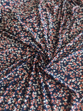 Load image into Gallery viewer, ITY: 3.25 YD CUT REMNANT Navy brick red beige small flowers ⭐️

