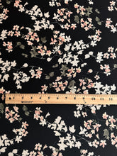 Load image into Gallery viewer, ITY Moss crepe: 4 YD CUT REMNANT Black blush beige floral ⭐️

