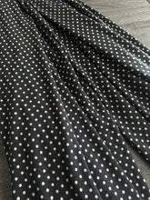 Load image into Gallery viewer, Sweater knit: 4.5 YD CUT REMNANT Charcoal brown undertone white polka dots ⭐️

