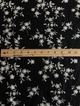 Load image into Gallery viewer, Rayon linen (embroidered): REMNANT(S) Black embroidered floral ⭐️
