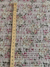 Load image into Gallery viewer, Hi multi chiffon woven (embroidered eyelet): 4.75 YD CUT REMNANT Delicate pink beige floral w/ embroidered floral line ⭐️
