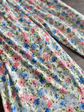 Load image into Gallery viewer, Brushed ribbed knit REMNANT(S): Ivory pink blue floral ⭐️
