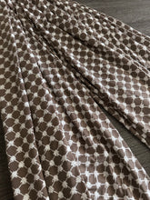 Load image into Gallery viewer, ITY w/ puff: 2 YD CUT REMNANT Dark taupe off white geometric print ⭐️

