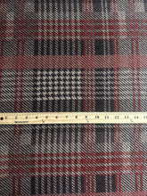 Load image into Gallery viewer, Sweater knit: 3.5 YD CUT REMNANT Brown red tan plaid ⭐️

