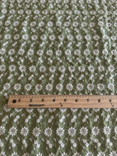 Load image into Gallery viewer, Embroidered woven: 1.5 YD CUT REMNANT Olive floral ⭐️
