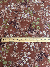 Load image into Gallery viewer, Sweater knit: 3 YD CUT REMNANT Brown mauve green lavender floral ⭐️
