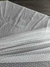 Load image into Gallery viewer, Mesh: 3 YD CUT REMNANT Ivory polka dots ⭐️
