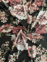 Load image into Gallery viewer, Power mesh: Black light rose floral ⭐️
