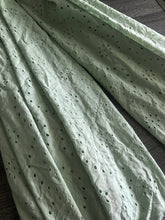 Load image into Gallery viewer, Cotton embroidered eyelet woven: 4.75 YD CUT REMNANT Light sage eyelet design ⭐️
