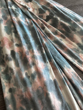 Load image into Gallery viewer, Poly rayon spandex: 2.5 YD CUT REMNANT Blue pink charcoal tie dye ⭐️
