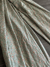 Load image into Gallery viewer, Woven (challis w/ slight texture): 2.75 YD CUT REMNANT Light sage orange peach floral ⭐️
