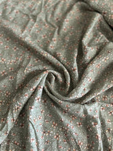 Load image into Gallery viewer, Woven (challis w/ slight texture): 2.75 YD CUT REMNANT Light sage orange peach floral ⭐️
