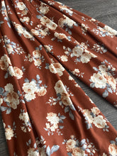 Load image into Gallery viewer, Double brushed poly: Copper delicate beige floral ⭐️
