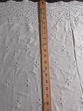 Load image into Gallery viewer, Cotton embroidered eyelet woven (scalloped edge): 4 YD CUT REMNANT White ⭐️
