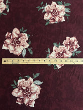 Load image into Gallery viewer, Double brushed poly: Washed burgundy large floral ⭐️
