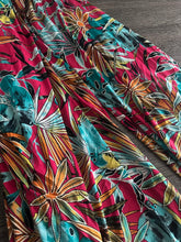 Load image into Gallery viewer, ITY w/ puff: 2.25 YD CUT REMNANT Fuchsia orange jade tropical leaves ⭐️
