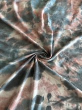 Load image into Gallery viewer, Poly rayon spandex: 2.5 YD CUT REMNANT Blue pink charcoal tie dye ⭐️
