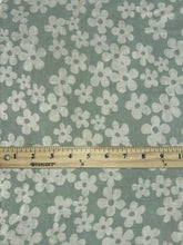 Load image into Gallery viewer, Cotton single gauze: 2.5 YD CUT REMNANT Lightest sage ivory flowers ⭐️
