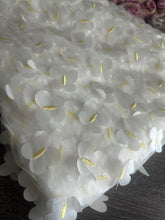 Load image into Gallery viewer, Tulle/ Mesh (3D butterfly): 3.5 YD CUT REMNANT Ivory 3D butterflies 🦋
