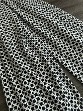 Load image into Gallery viewer, Swim spandex: 3 YD CUT REMNANT Black white geometric print ⭐️
