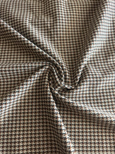 Load image into Gallery viewer, Double knit: REMNANT(S): Warm brown beige black puppytooth pattern ⭐️
