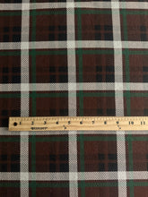 Load image into Gallery viewer, Sweater knit: 3.5 YD CUT REMNANT Brown green plaid ⭐️
