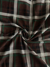 Load image into Gallery viewer, Sweater knit: 3.5 YD CUT REMNANT Brown green plaid ⭐️
