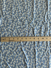 Load image into Gallery viewer, Rayon challis woven: 1.5 YD CUT REMNANT Baby blue white flowers ⭐️
